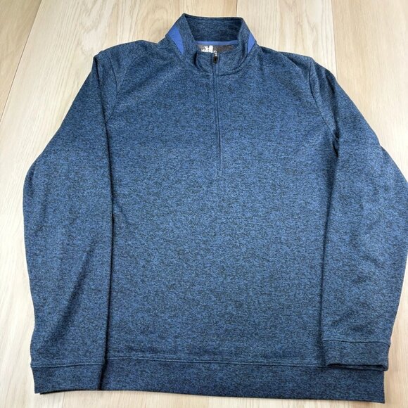 Johnnie-O Mens Blue Reflex Fleece PREP-Formance 1/4 Zip Pullover Jumper Size L - Picture 1 of 10